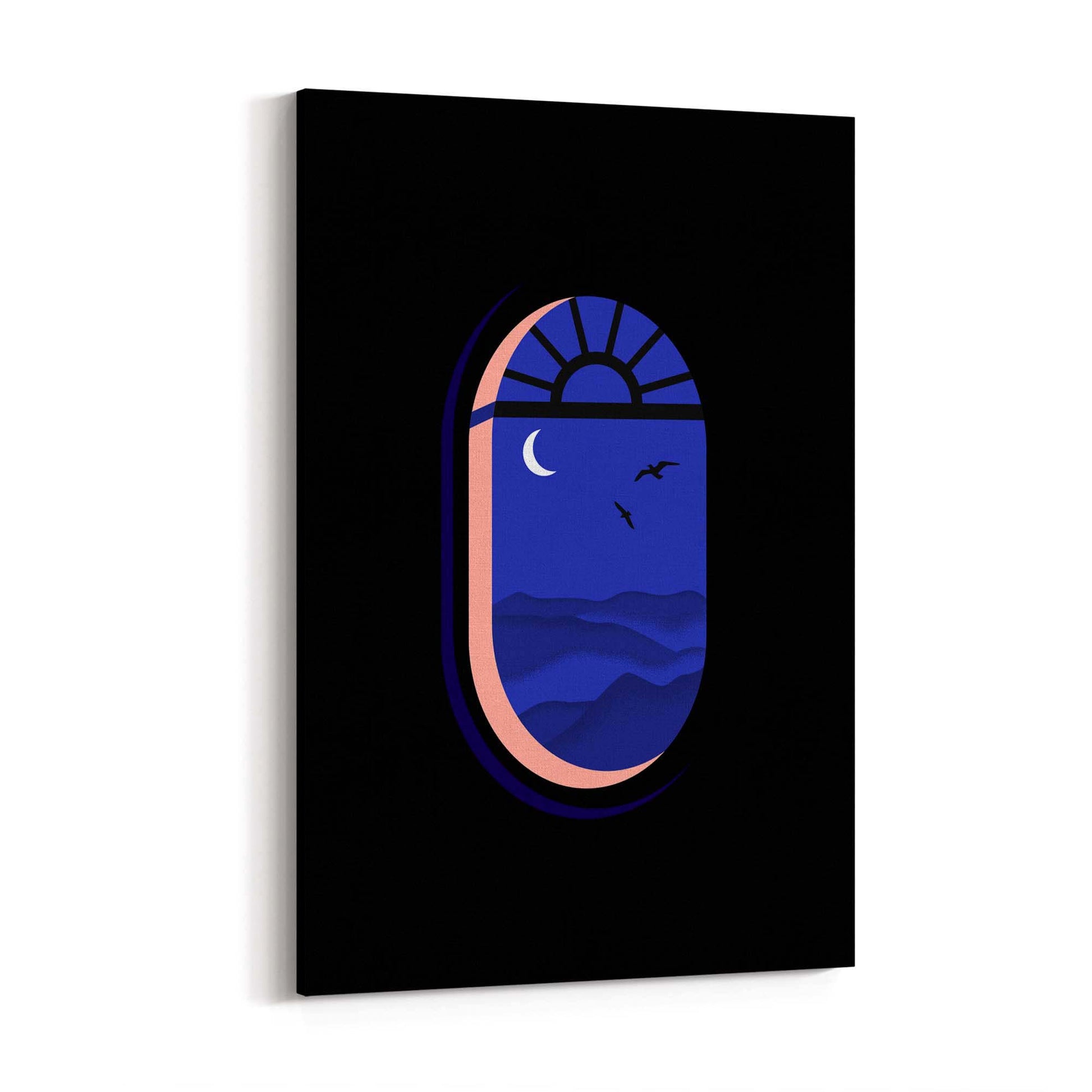 Retro Evening Window Minimal Wall Art - The Affordable Art Company