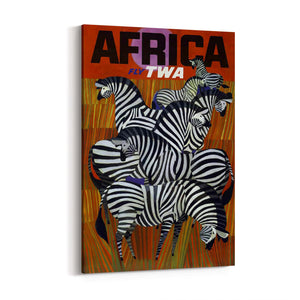 Africa fly TWA Vintage Travel Advert Wall Art - The Affordable Art Company