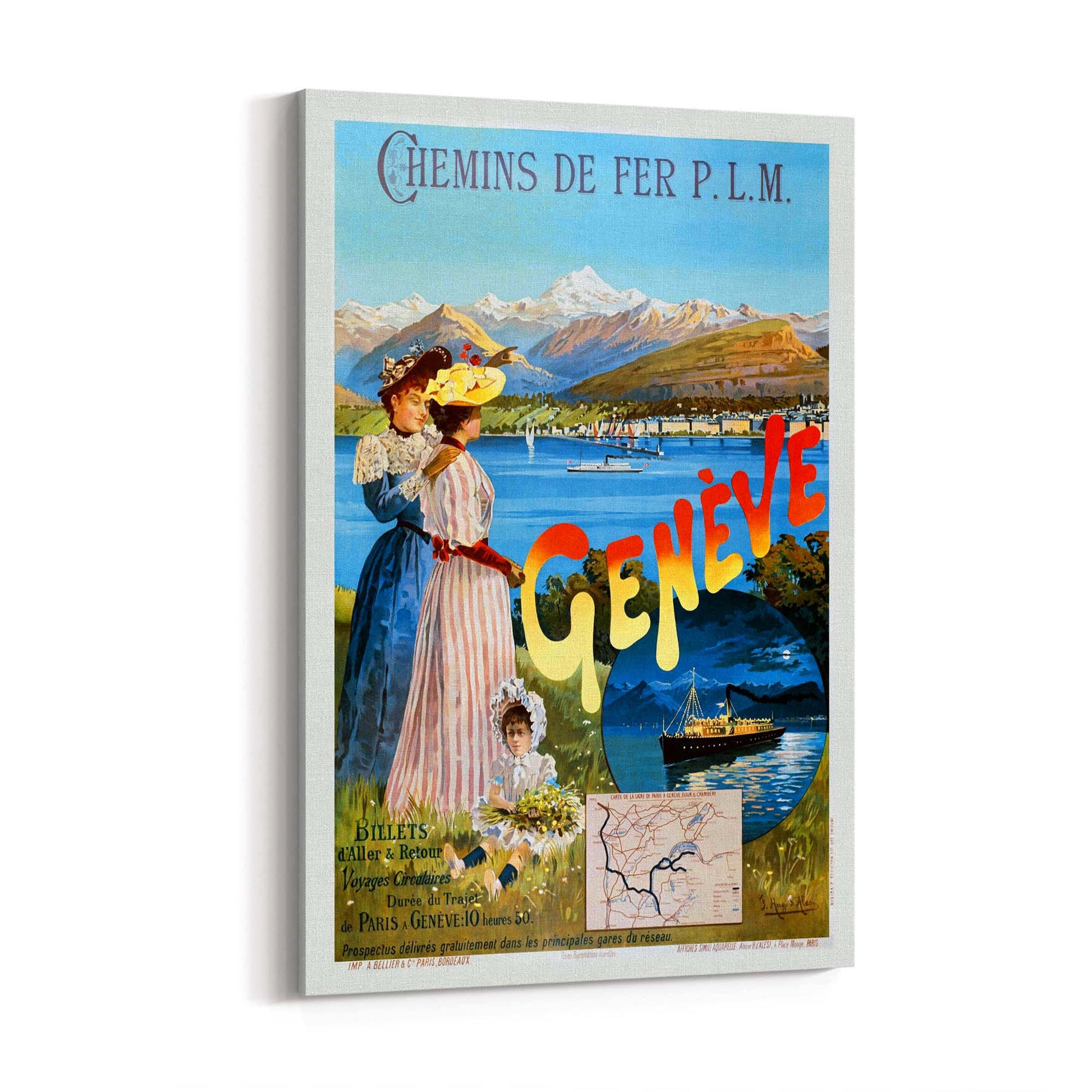 Geneve, Switzerland Vintage Travel Advert Wall Art - The Affordable Art Company