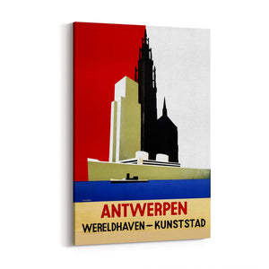 Vintage Travel Advert Antwerp, Belgium Wall Art - The Affordable Art Company
