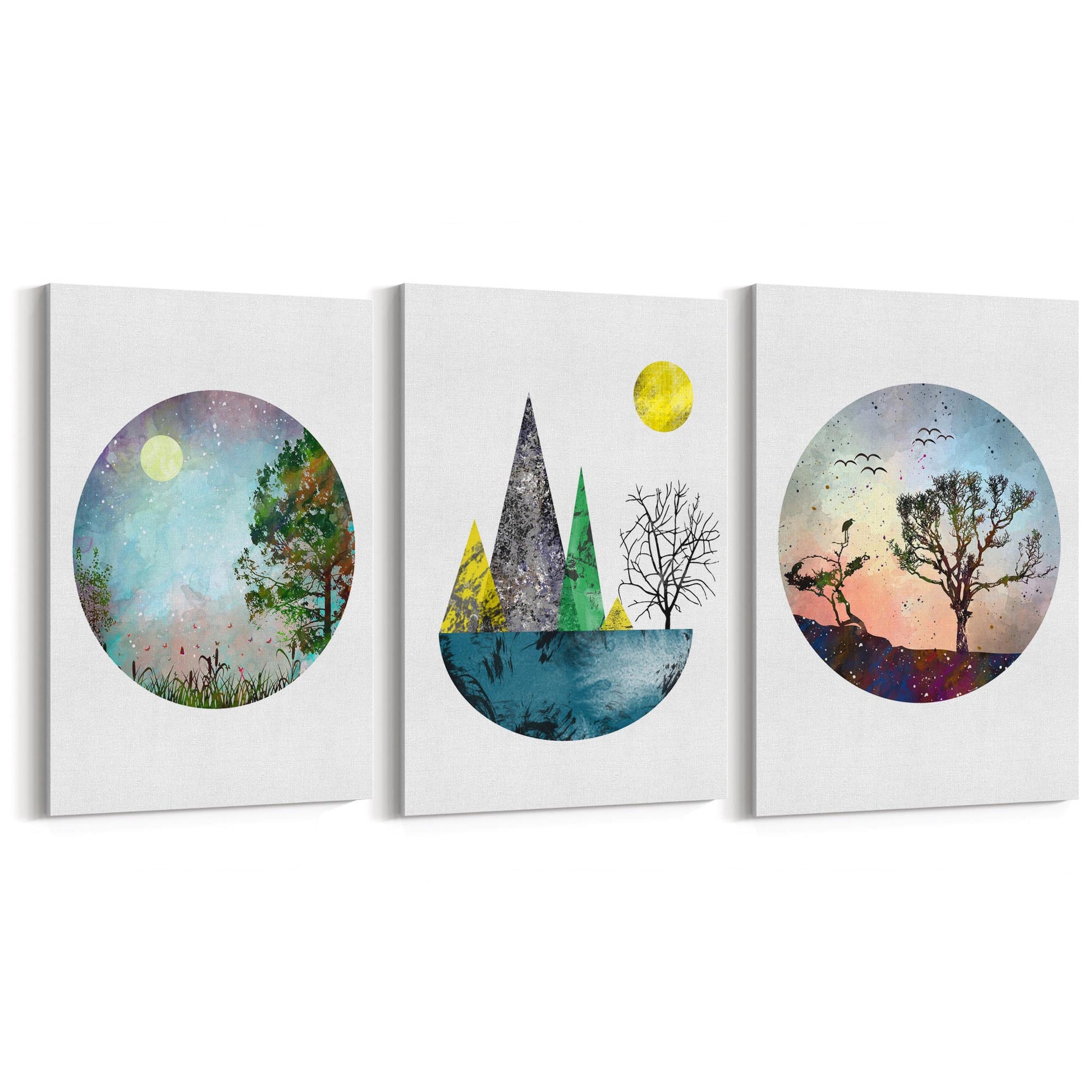 Set of Scandi Nature Landcape Wall Art - The Affordable Art Company