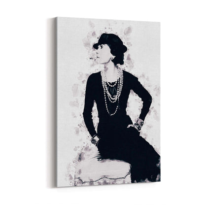 Coco Chanel Portrait Ink Drawing Wall Art - The Affordable Art Company