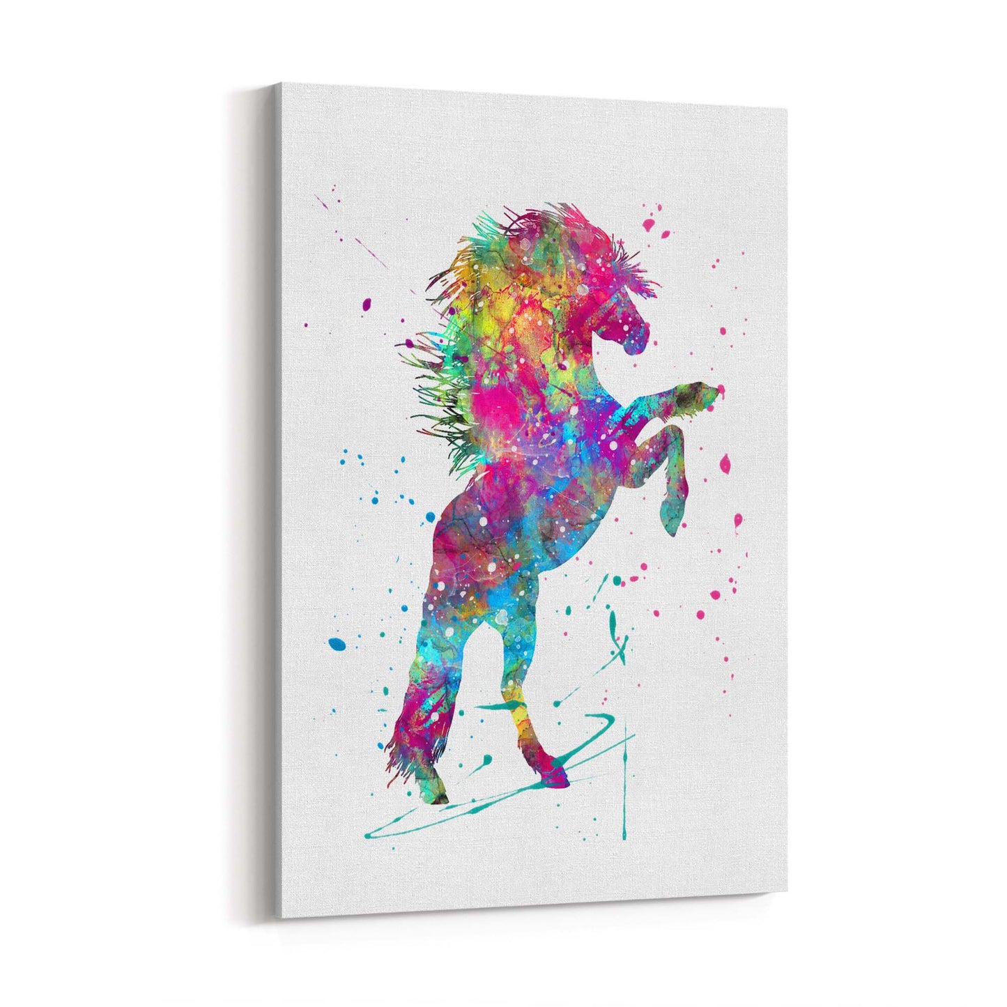 Horse Painting Girls Bedroom Colourful Wall Art #2 - The Affordable Art Company