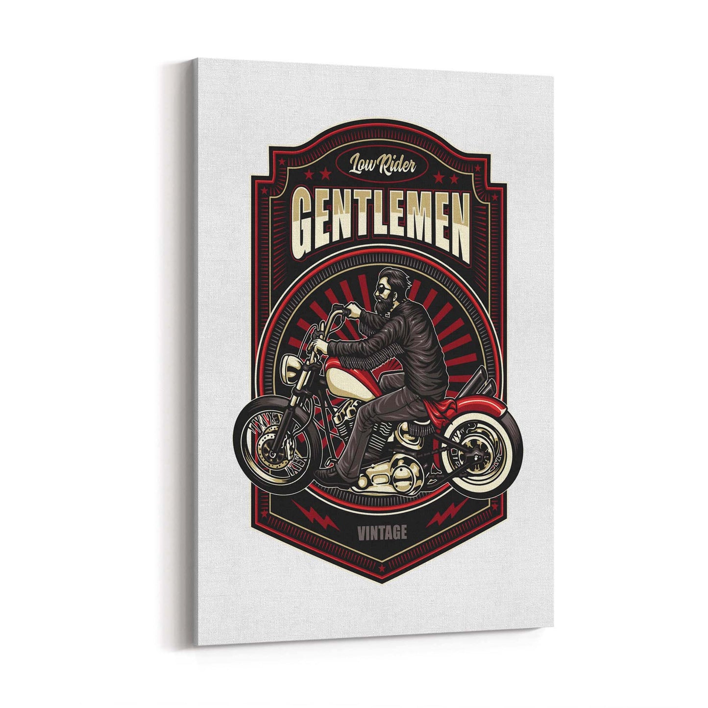 Gentlemen Biker Man Cave Motorcycle Wall Art - The Affordable Art Company