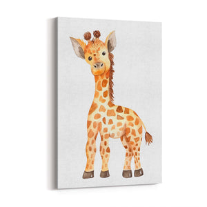 Cartoon Giraffe Cute Nursery Baby Animal Wall Art #2 - The Affordable Art Company