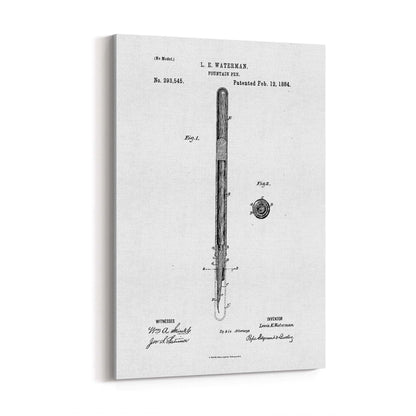 Vintage Fountain Pen Patent Artwork Wall Art #2 - The Affordable Art Company