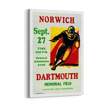 Dartmouth vs Norwich Rugby Vintage Sport Advert Wall Art - The Affordable Art Company