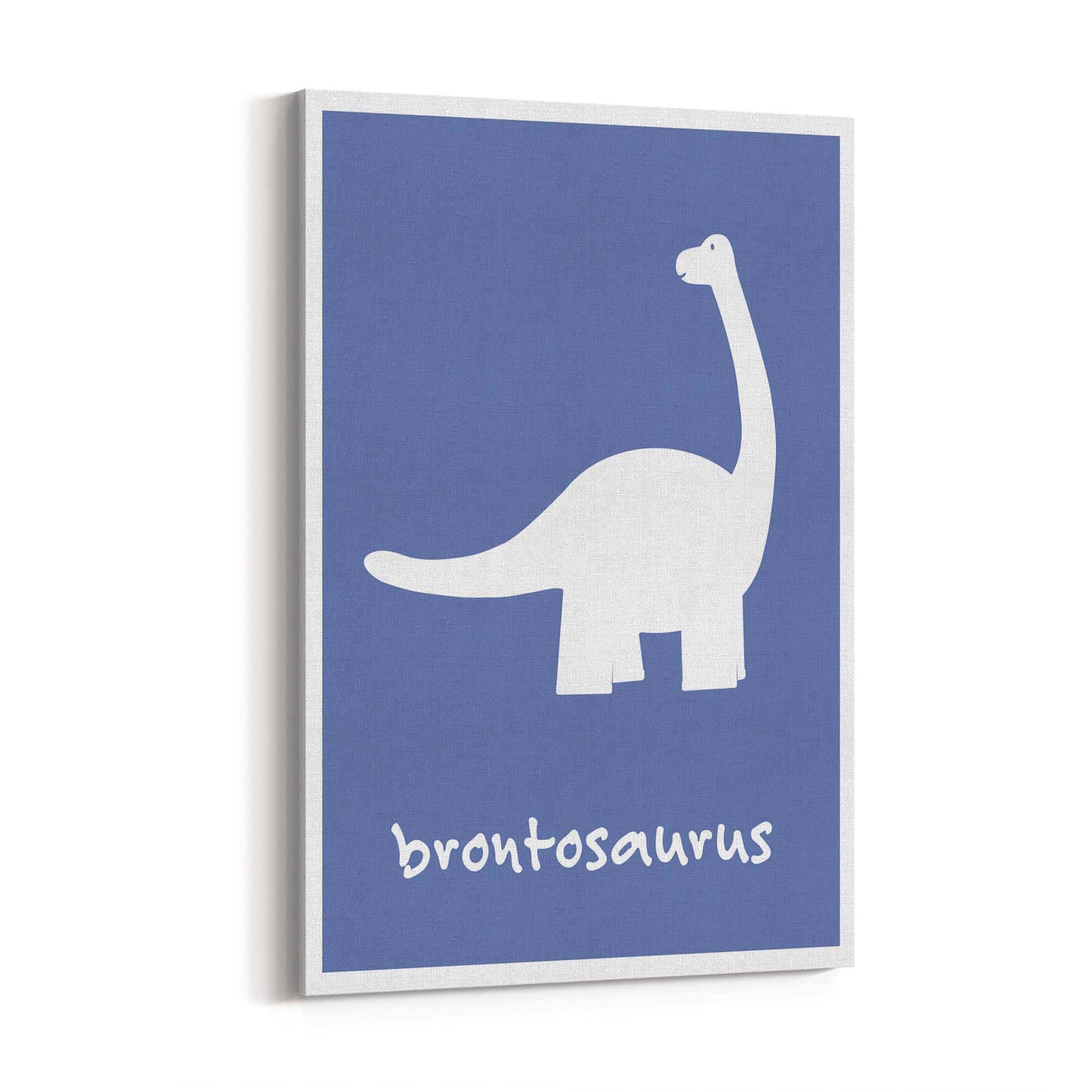 Brontosaurus Blue Dinosaur Nursery Boys Bedroom Art - The Affordable Art Company