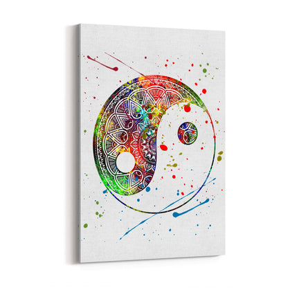 Yin Yang Mandala Calming Yoga Buddist Wall Art #1 - The Affordable Art Company