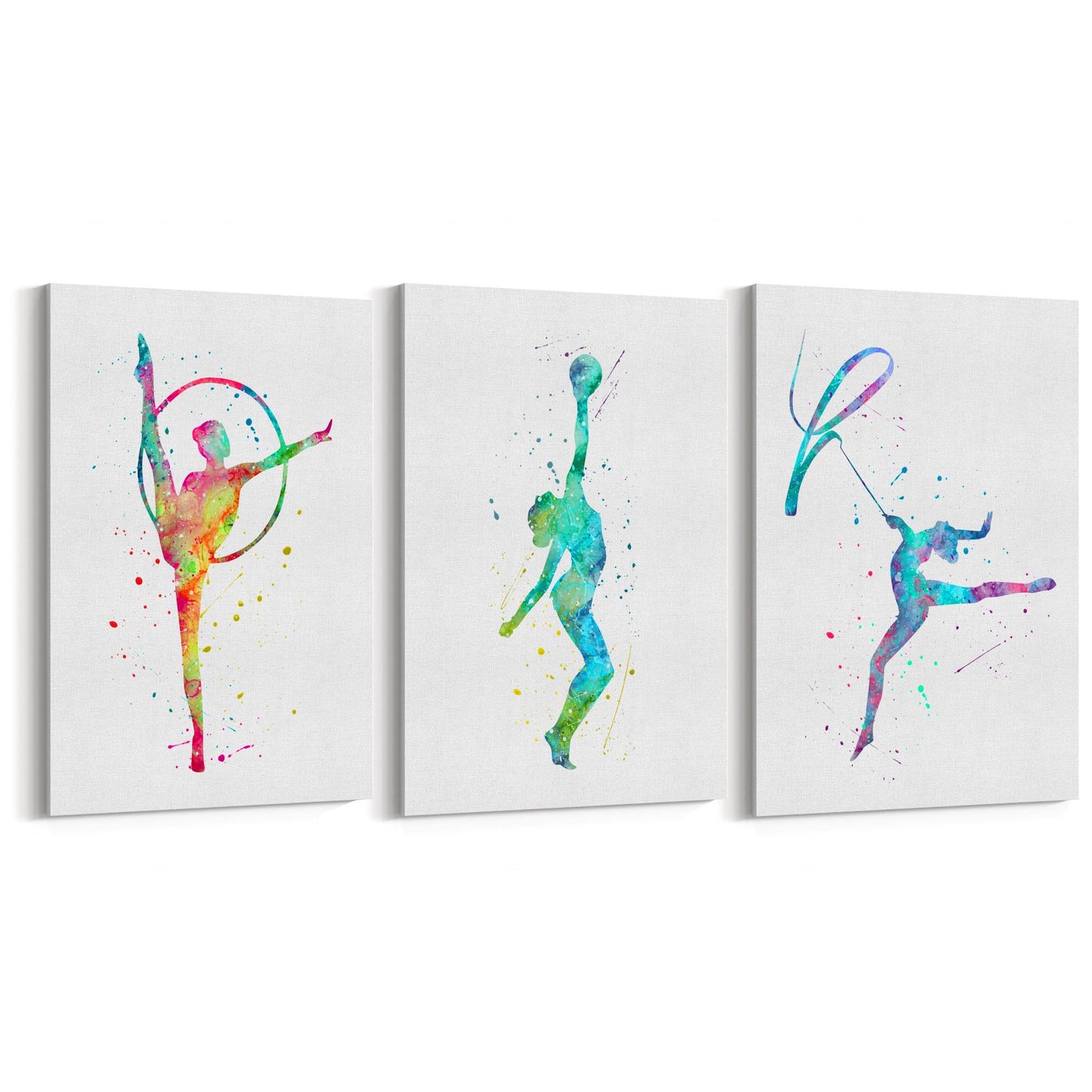 Set of 3 Gymnastics Dance Girls Wall Art - The Affordable Art Company