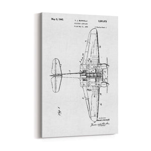 Airplane Patent Vintage Minimal Man Cave Wall Art #5 - The Affordable Art Company