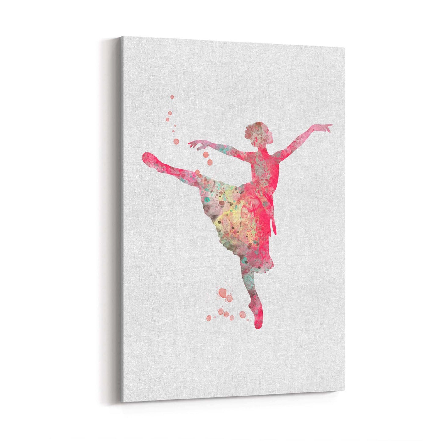 Pink Ballerina Girls Bedroom Ballet Dance Wall Art - The Affordable Art Company