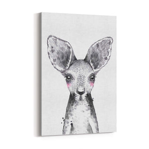 Cute Blushing Baby Kangaroo Nursery Animal Wall Art - The Affordable Art Company