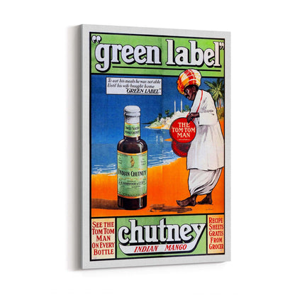 Green Label Indian Chutney Vintage Advert Wall Art - The Affordable Art Company