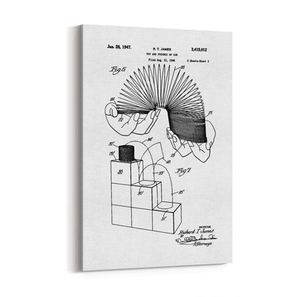 Vintage Slinky Toy Patent Wall Art #2 - The Affordable Art Company