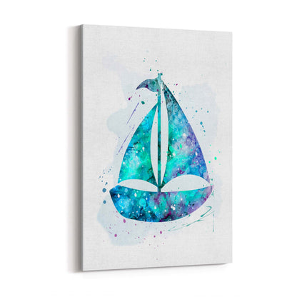 Sail Boat Coastal Painting Nautical Coast Wall Art - The Affordable Art Company