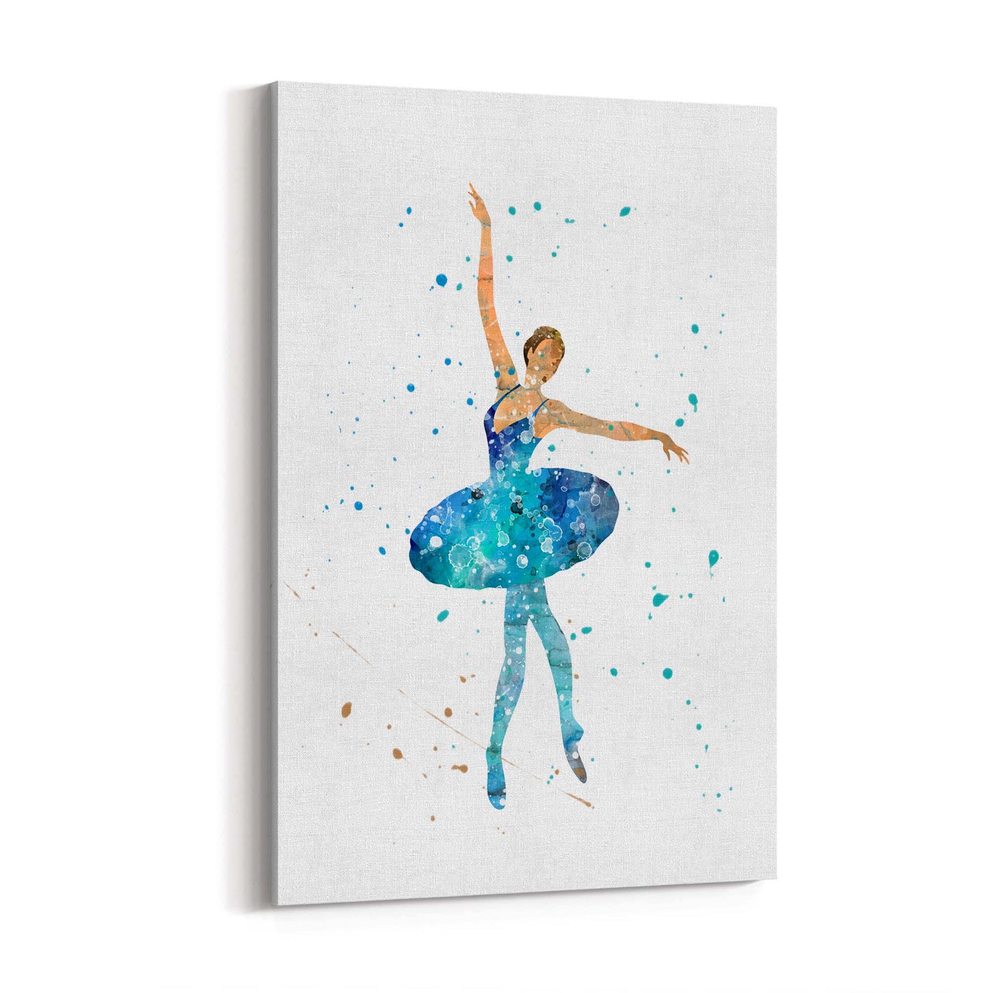 Blue Ballerina Girls Bedroom Ballet Wall Art - The Affordable Art Company