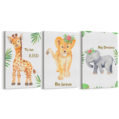 Set of Cute Baby Safari Animals Nursery Wall Art #5 - The Affordable Art Company