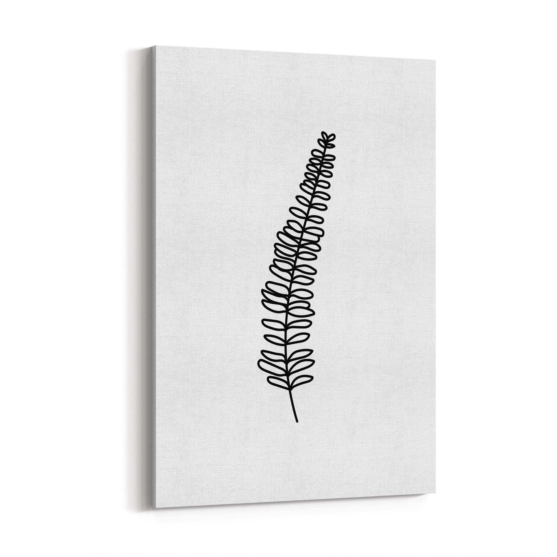 Fern Leave Minimal Line Nature Drawing Wall Art - The Affordable Art Company