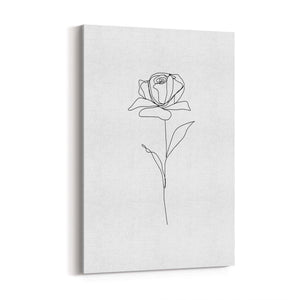 Minimal Rose Flower Line Drawing Abstract Wall Art #1 - The Affordable Art Company