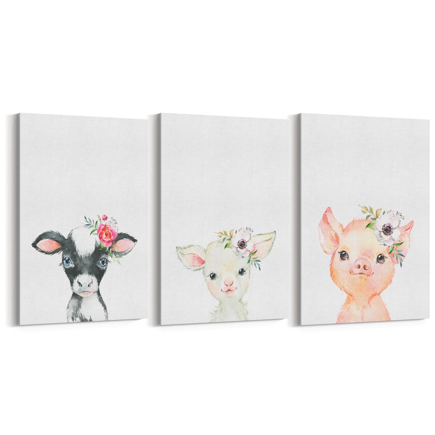 Set of Cute Baby Farm Animals Nursery Wall Art #1 - The Affordable Art Company