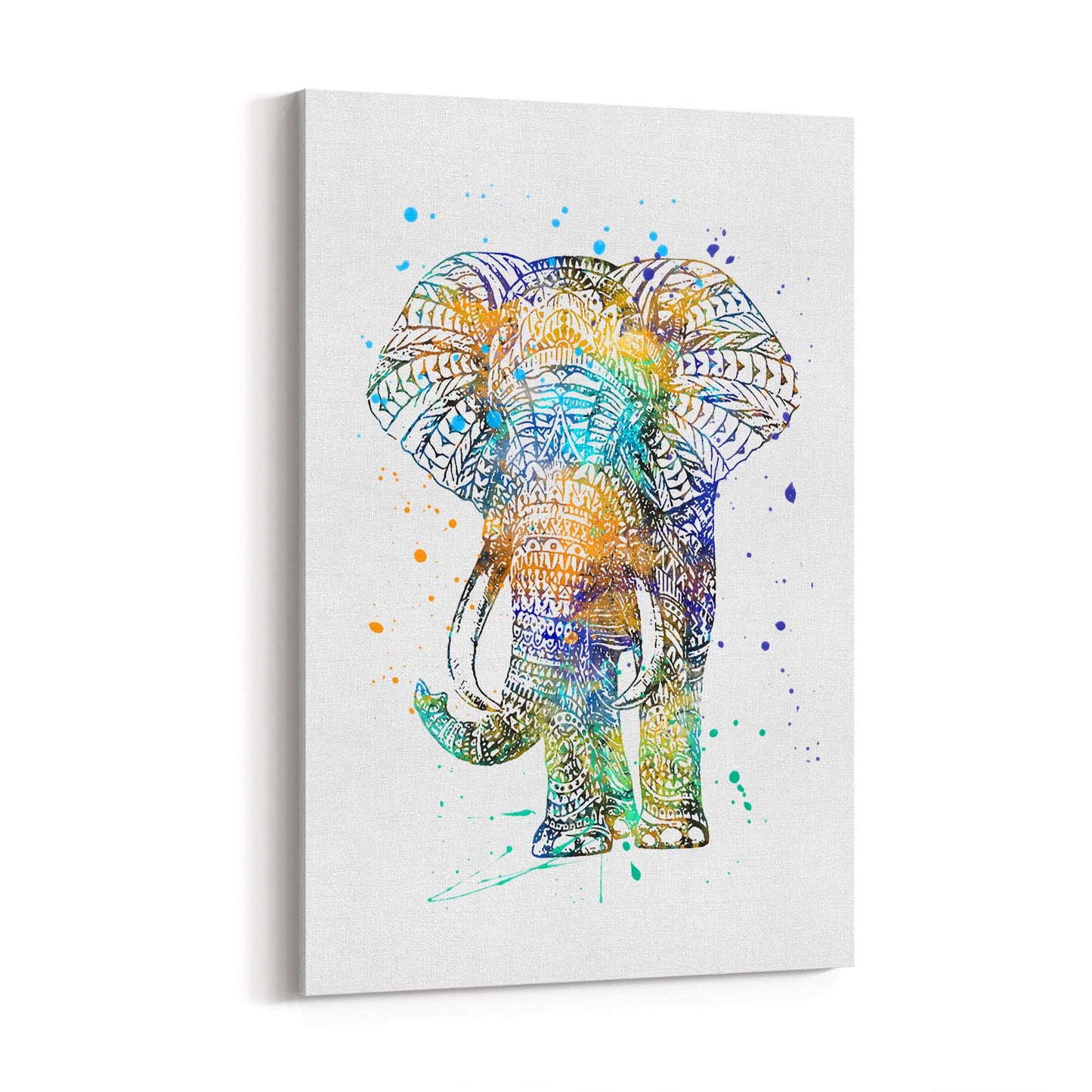 Elephant Mandala Cute Pattern Animal Wall Art - The Affordable Art Company
