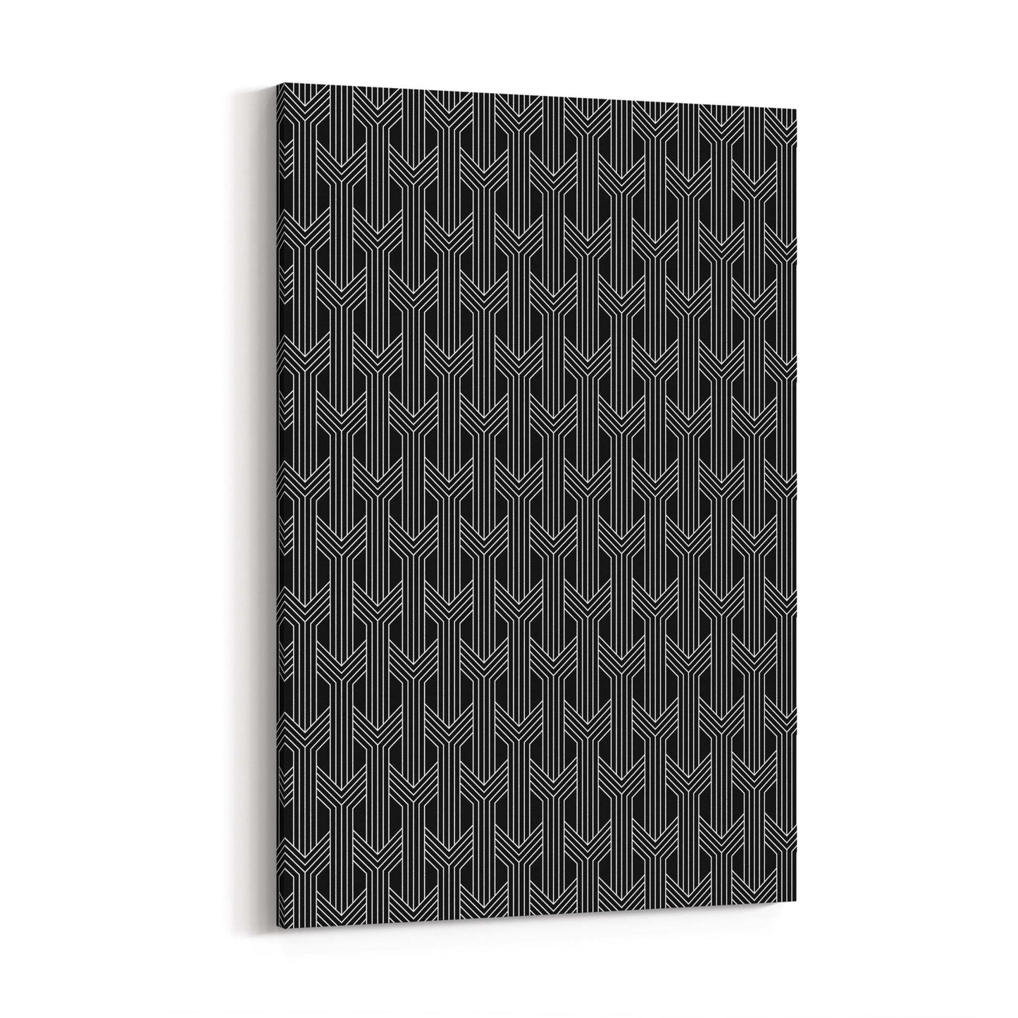 Geometric Pattern Abstract Black & White Wall Art #3 - The Affordable Art Company