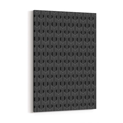 Geometric Pattern Abstract Black & White Wall Art #3 - The Affordable Art Company