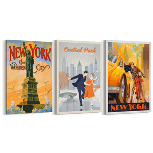 Set of Vintage New York Travel Advert Wall Art - The Affordable Art Company