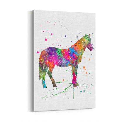 Horse Painting Girls Bedroom Colourful Wall Art #3 - The Affordable Art Company