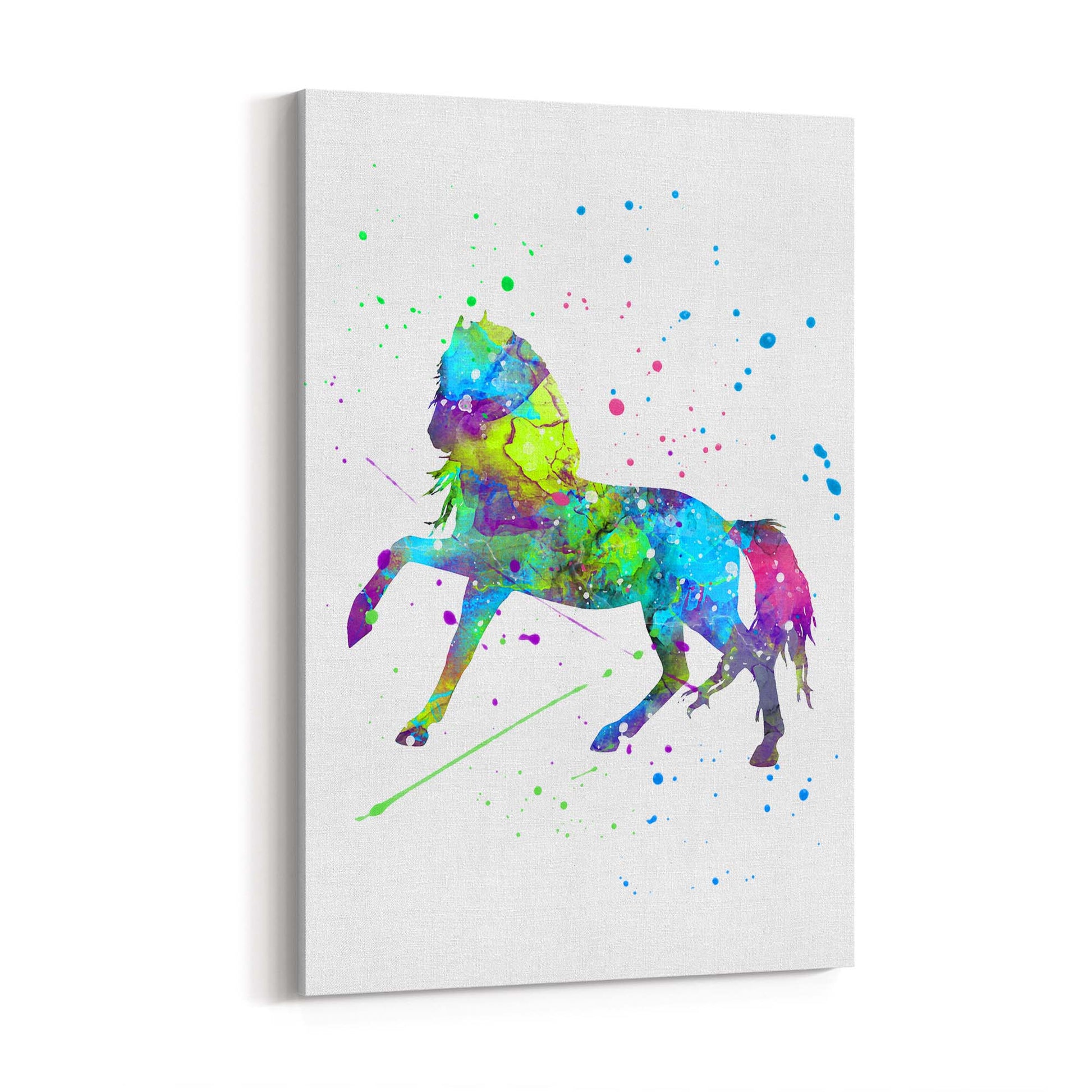 Horse Painting Girls Bedroom Colourful Wall Art #1 - The Affordable Art Company