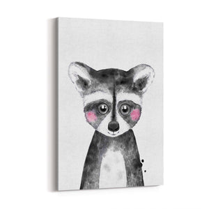 Cute Blushing Baby Raccoon Nursery Animal Wall Art - The Affordable Art Company
