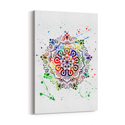 Calming Mandala Yoga Buddhist Wall Art - The Affordable Art Company