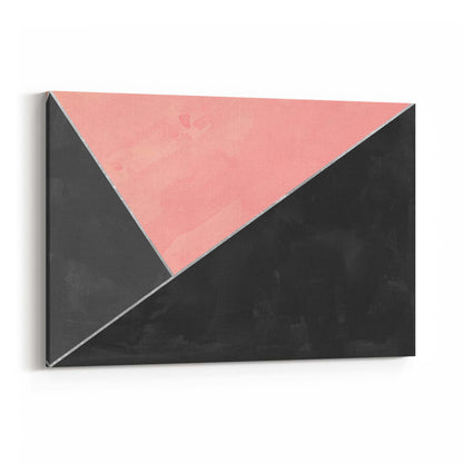 Abstract Pink and Black Geometric Minimal Wall Art - The Affordable Art Company