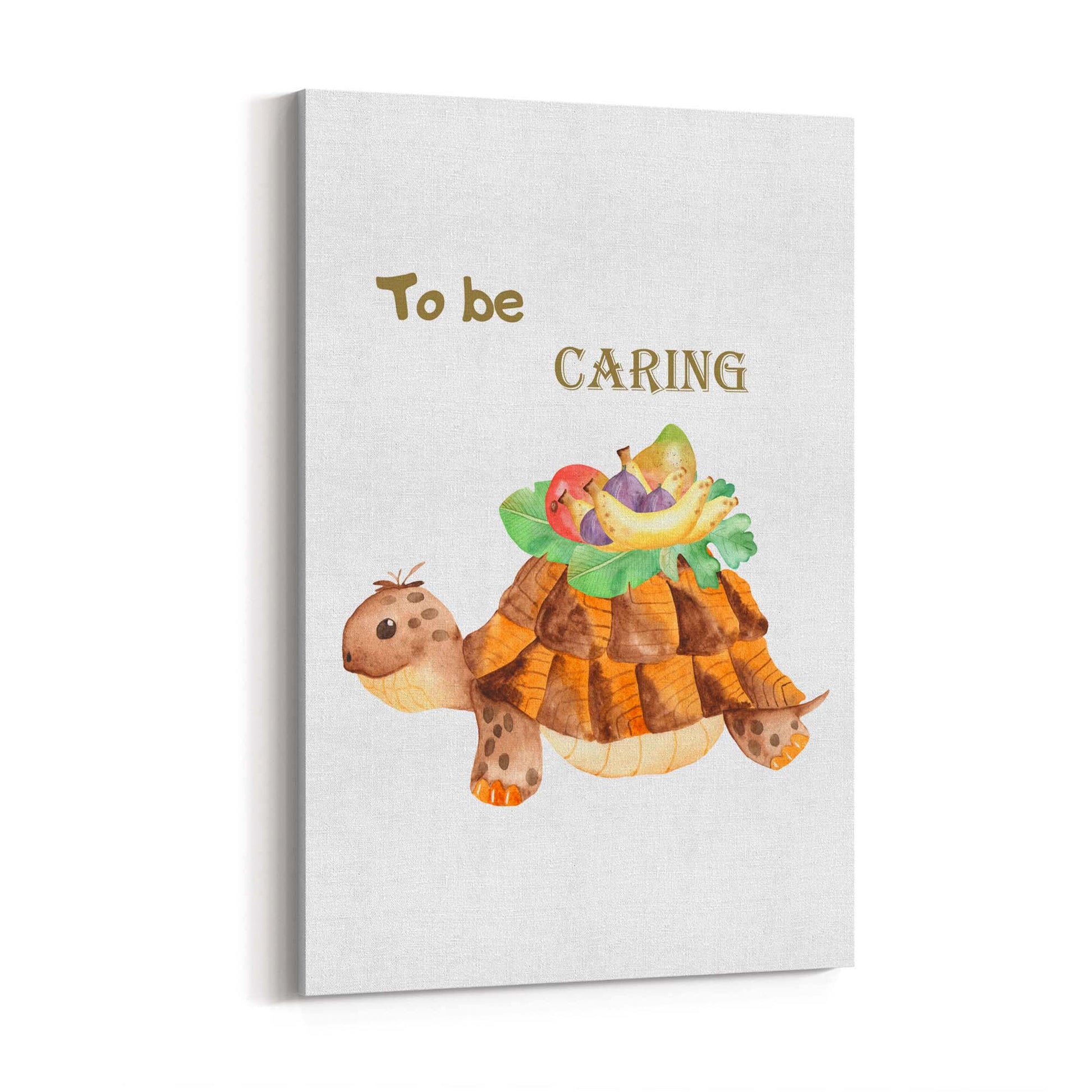 Tortoise "To Be Caring" Quote Nursery Wall Art - The Affordable Art Company