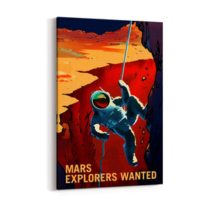 Retro Mars Explorers Wanted NASA Space Wall Art - The Affordable Art Company