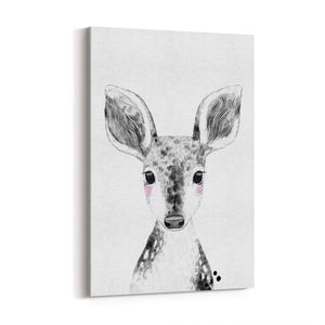 Cute Blushing Baby Deer Nursery Animal Wall Art - The Affordable Art Company