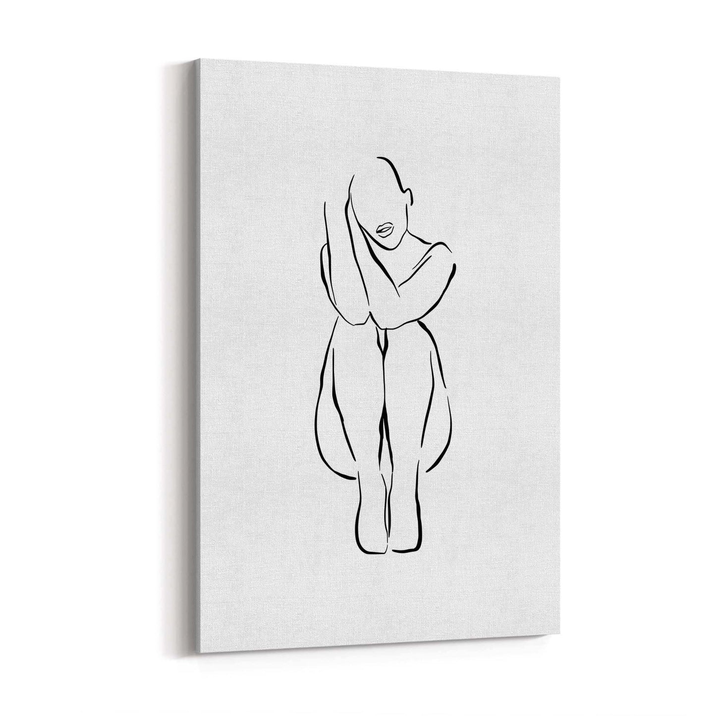 Posed Nude Female Body Minimal Drawing Wall Art #1 - The Affordable Art Company