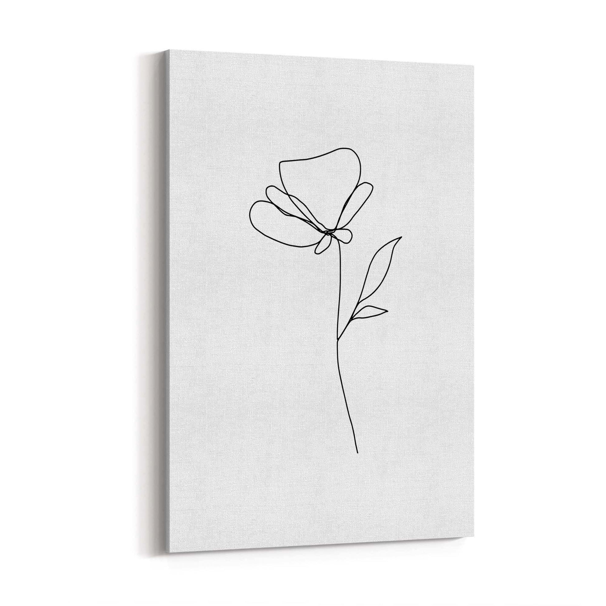 Minimal Floral Drawing Flower Abstract Wall Art #19 - The Affordable Art Company