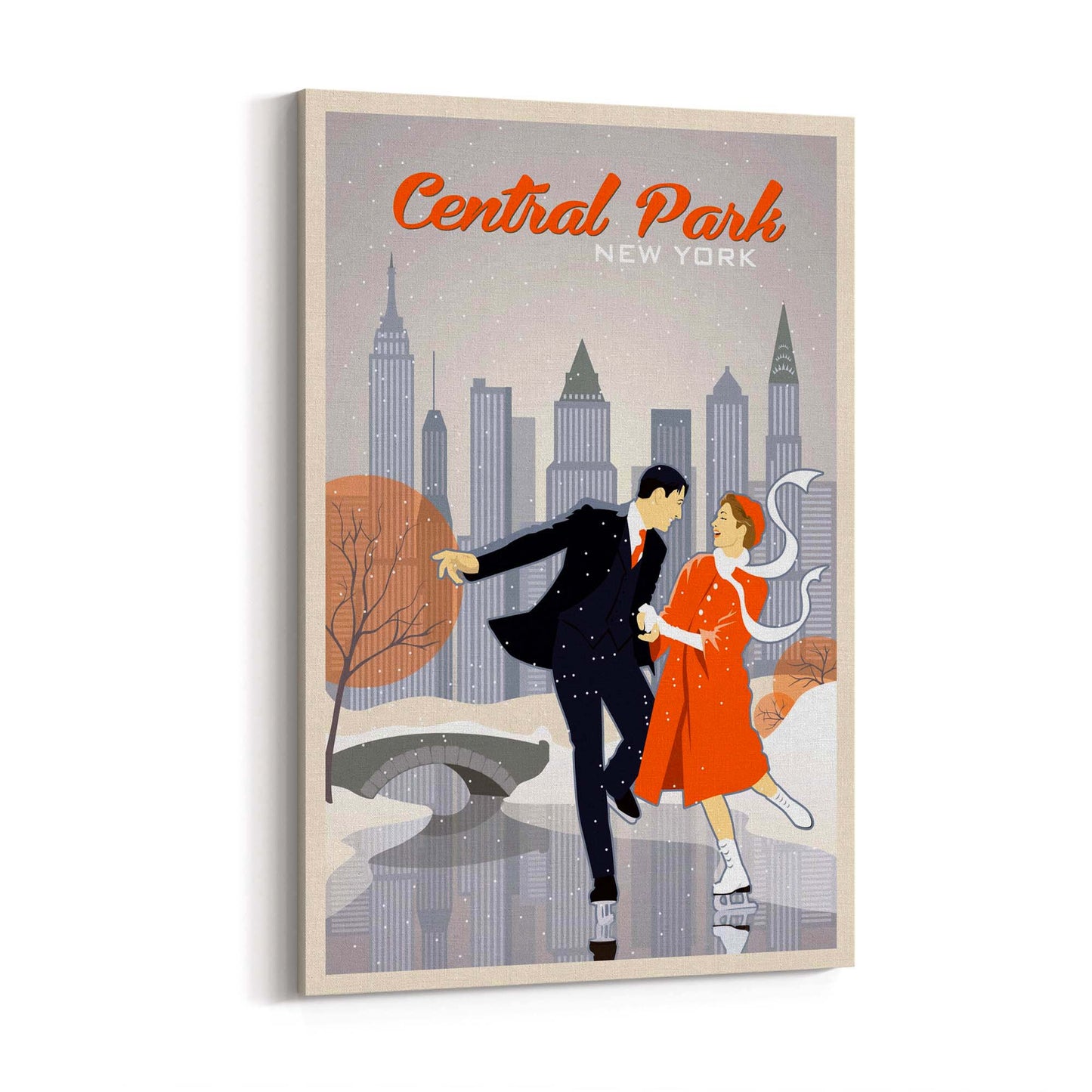 Central Park, New York Vintage Travel Wall Art - The Affordable Art Company