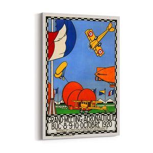 French Air Show Vintage Advert Pilot Wall Art - The Affordable Art Company