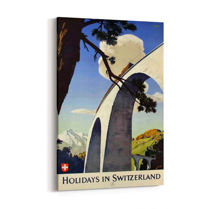 Holidays in Switzerland Vintage Travel Advert Wall Art - The Affordable Art Company