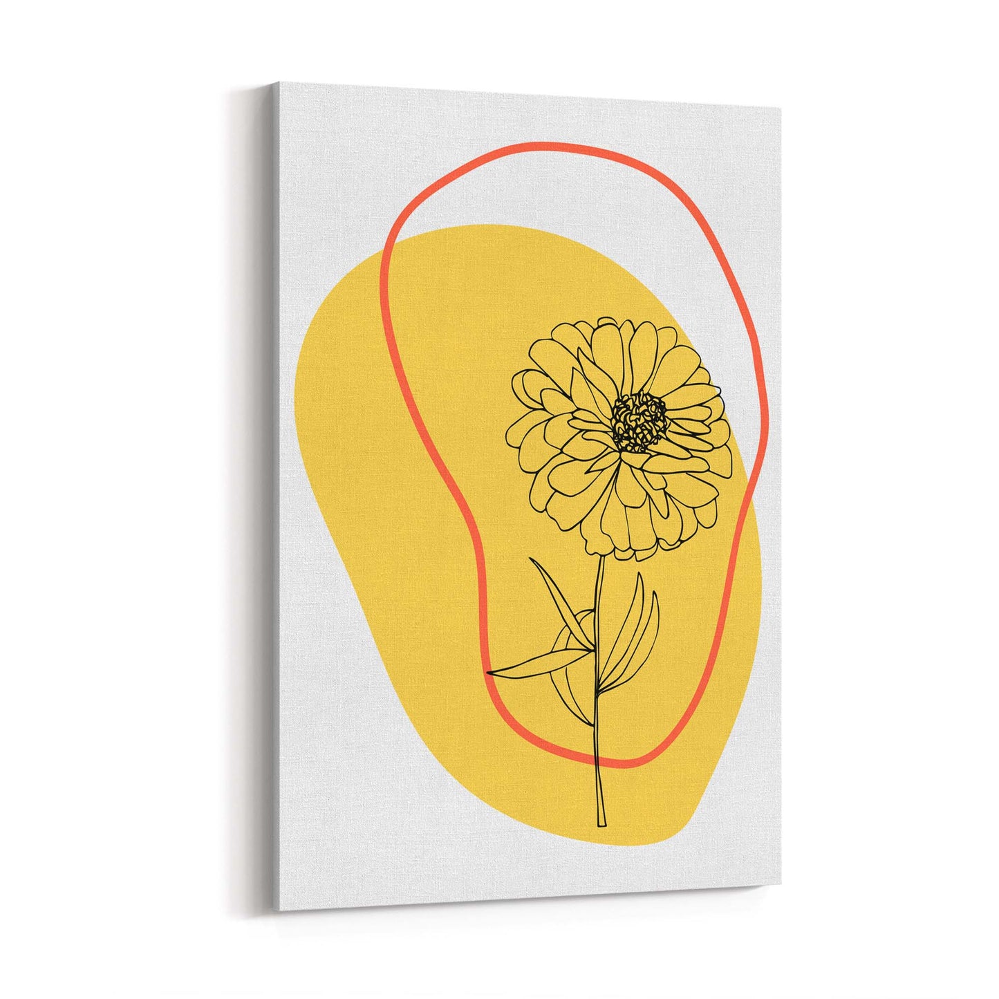 Abstract Sunflower Yellow Flower Modern Wall Art - The Affordable Art Company