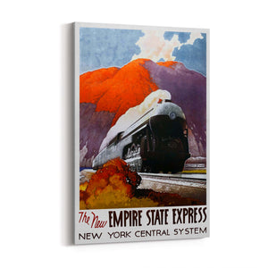New York Empire State Express Vintage Travel Advert Wall Art - The Affordable Art Company