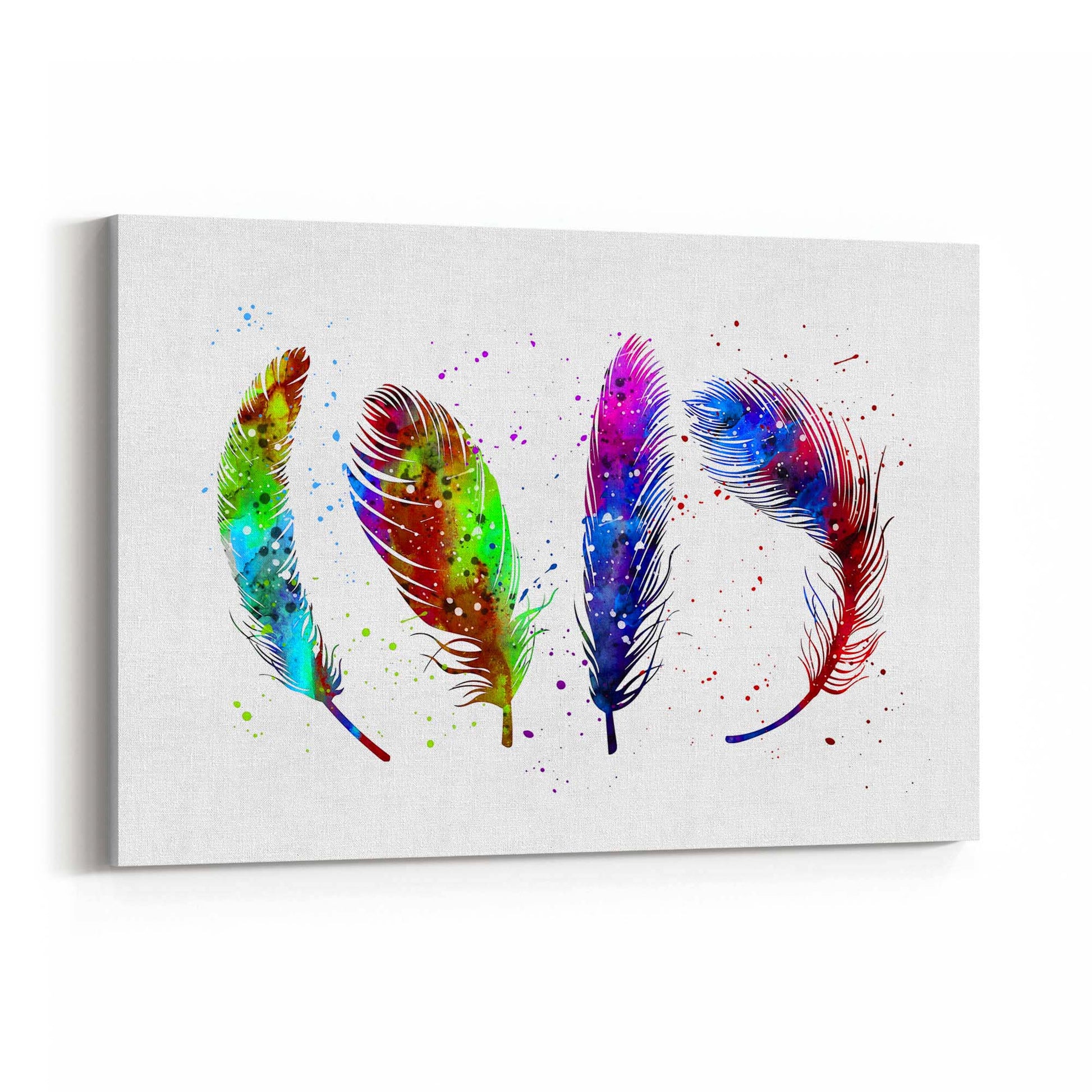 Feather Painting Colourful Bird Wall Art #1 - The Affordable Art Company