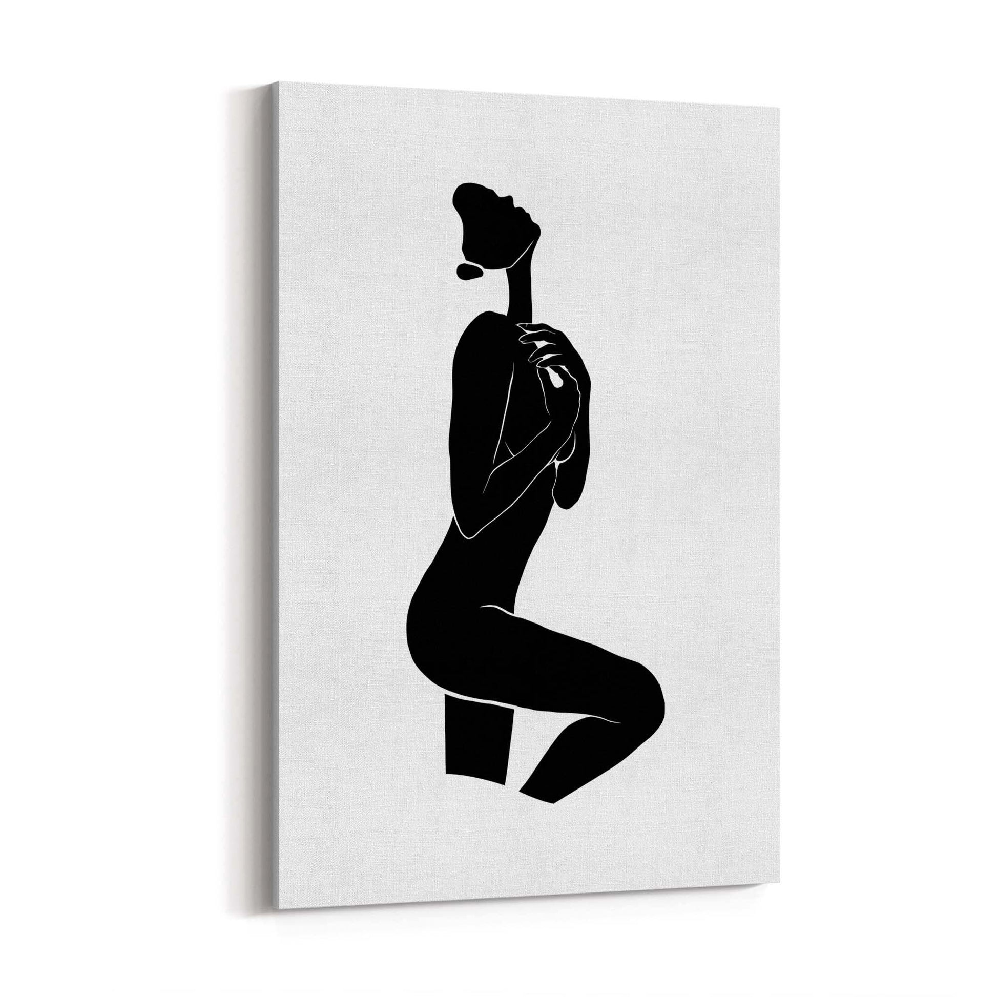 Minimal Nude Woman Female Shape Wall Art - The Affordable Art Company