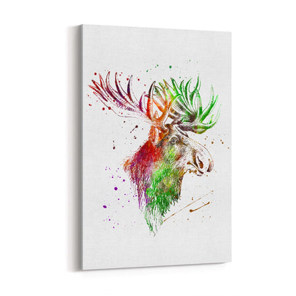 Moose Head Drawing Hunting Man Cave Wall Art #1 - The Affordable Art Company