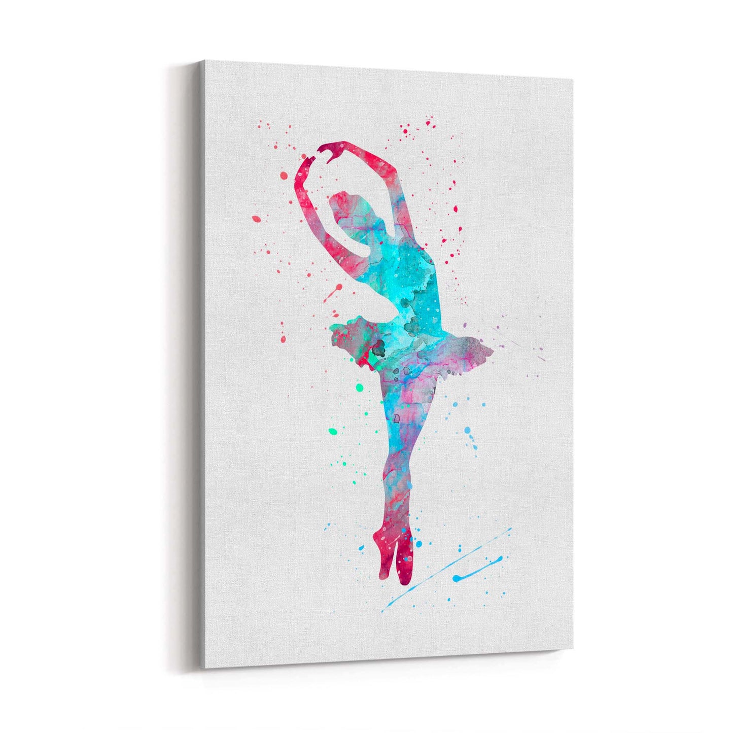 Blue & Pink Ballerina Girls Bedroom Ballet Wall Art - The Affordable Art Company
