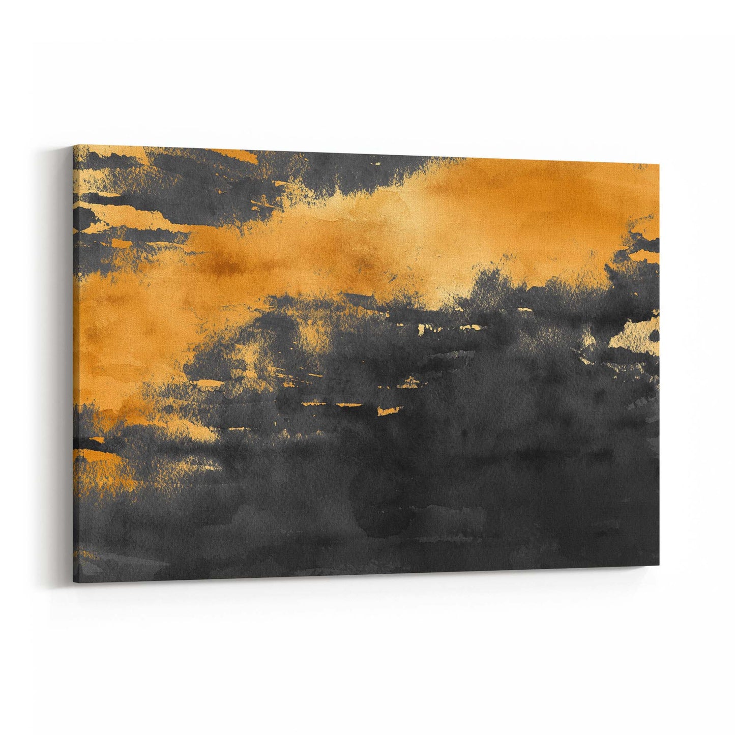 Black & Gold Abstract Painting Wall Art - The Affordable Art Company