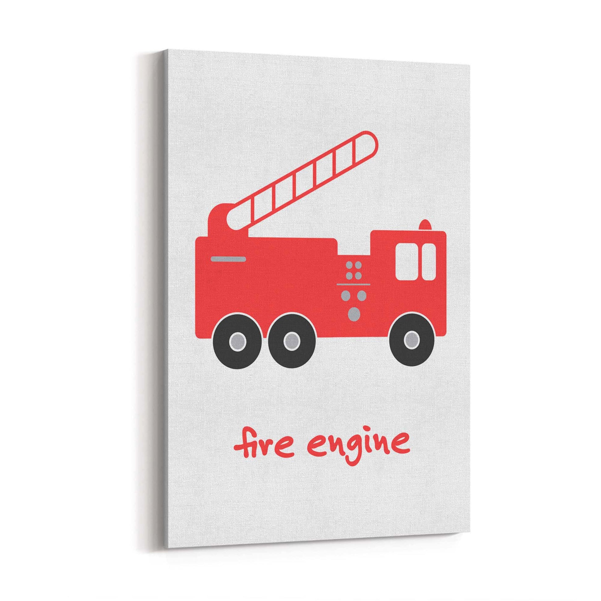 Red Fire Engine Boys Bedroom Nursery Wall Art - The Affordable Art Company